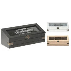 Excellent Houseware Theedoos Hout Met 3 Vakken -Keuken Gerelateerd 101 1395 1 3