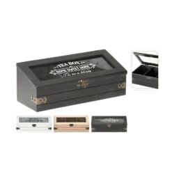 Excellent Houseware Theedoos Hout Met 3 Vakken -Keuken Gerelateerd 101 1395 5 1