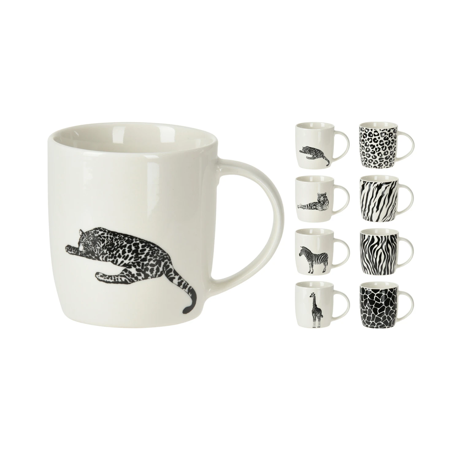 Mok 350Ml Porselein Animalprint 3 Mok 350Ml Porselein Animalprint