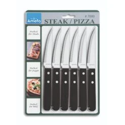 Amefa Pizza Steakmessen 6 Stuks Zwart