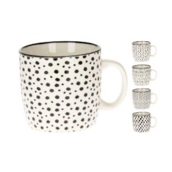 Mok Porselein Zwart-wit Dessin 200 Ml